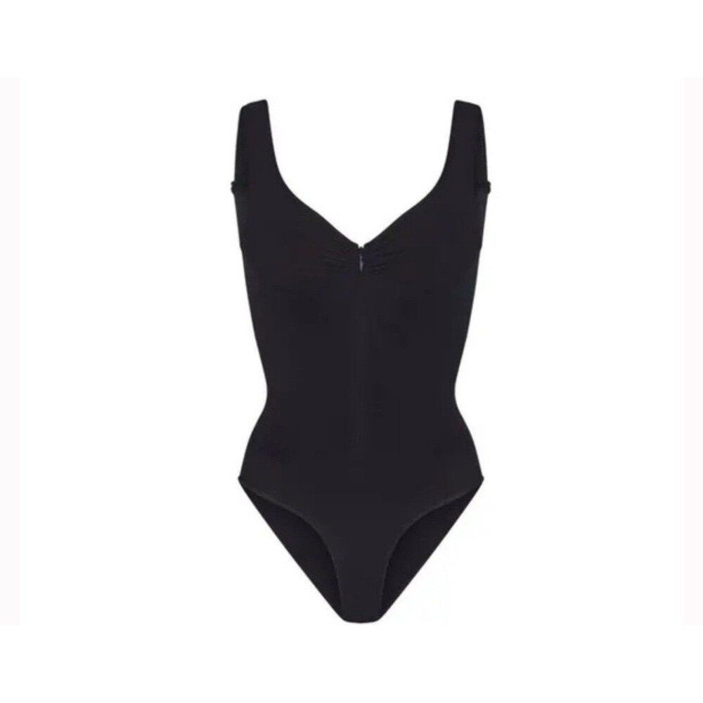 Skims Zip Front Bodysuit Onyx